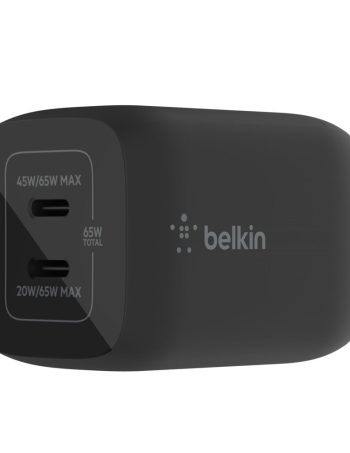 Belkin Dual USB-C GaN Wall Charger with PPS 65W - Black, dq variant