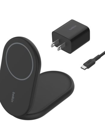 Belkin Magnetic Foldable Wireless Charger with Qi2 15W - Black, Power Supply Included