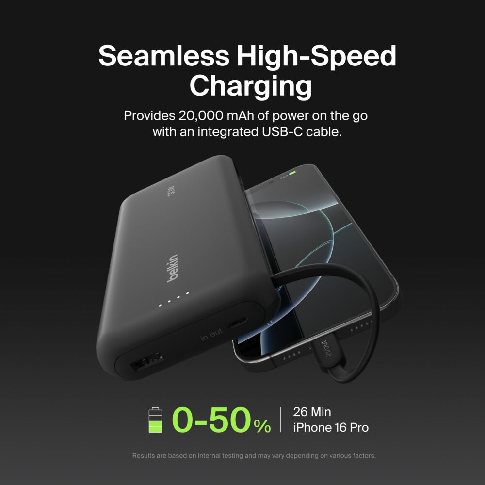 Belkin Power Bank 20K with Integrated Cable - Image 2