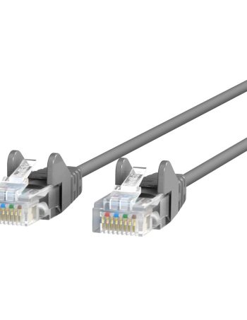 Belkin CAT6 Slim Gigabit Snagless UTP Ethernet Cable - Gray, 1 ft