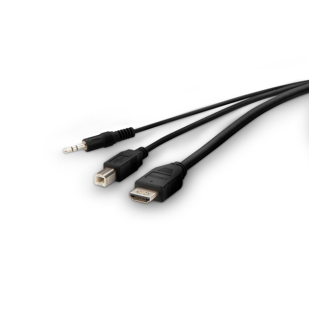 Belkin TAA HDMI/USB/AUD CBL,HDMI M/M; USB A/B, 6' - Black, 6.0 feet - Image 2