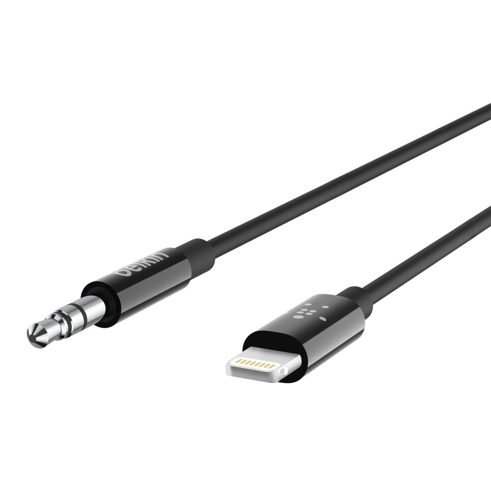 Belkin 3.5 mm Audio Cable With Lightning Connector - Black, 3 ft - Image 2