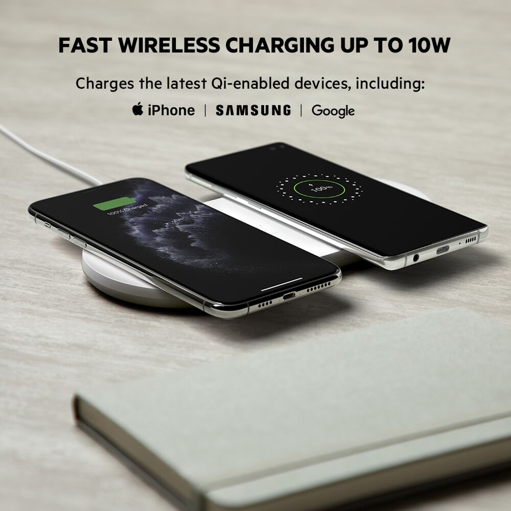 Belkin Dual Wireless Charging Pads (Certified Refurbished) - White - Image 4