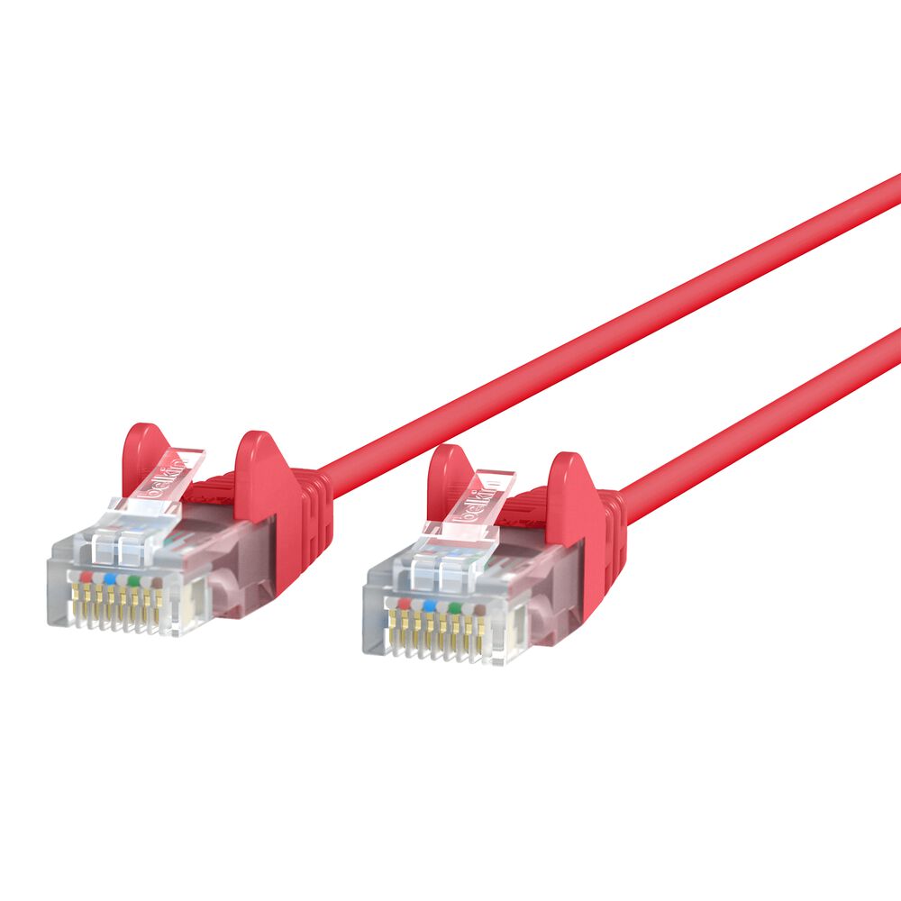 Belkin CAT6 Slim Gigabit Snagless UTP Ethernet Cable - Red, 10 ft