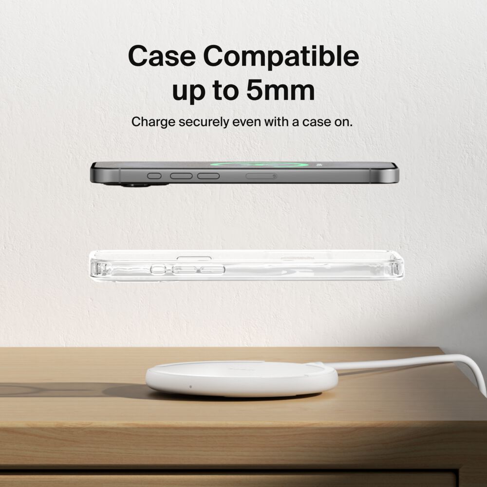 Belkin Wireless Charging Pad 15W - White, Power Supply Included, 1 Pack - Image 6