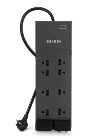 Belkin 8-Outlet Home/Office Surge Protector w/Telephone Line + Extended Cord - 12.0 feet, us