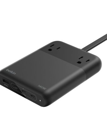 Belkin 2-Outlet Charging Station with USB-A and 3 USB-C Ports 140W - Black