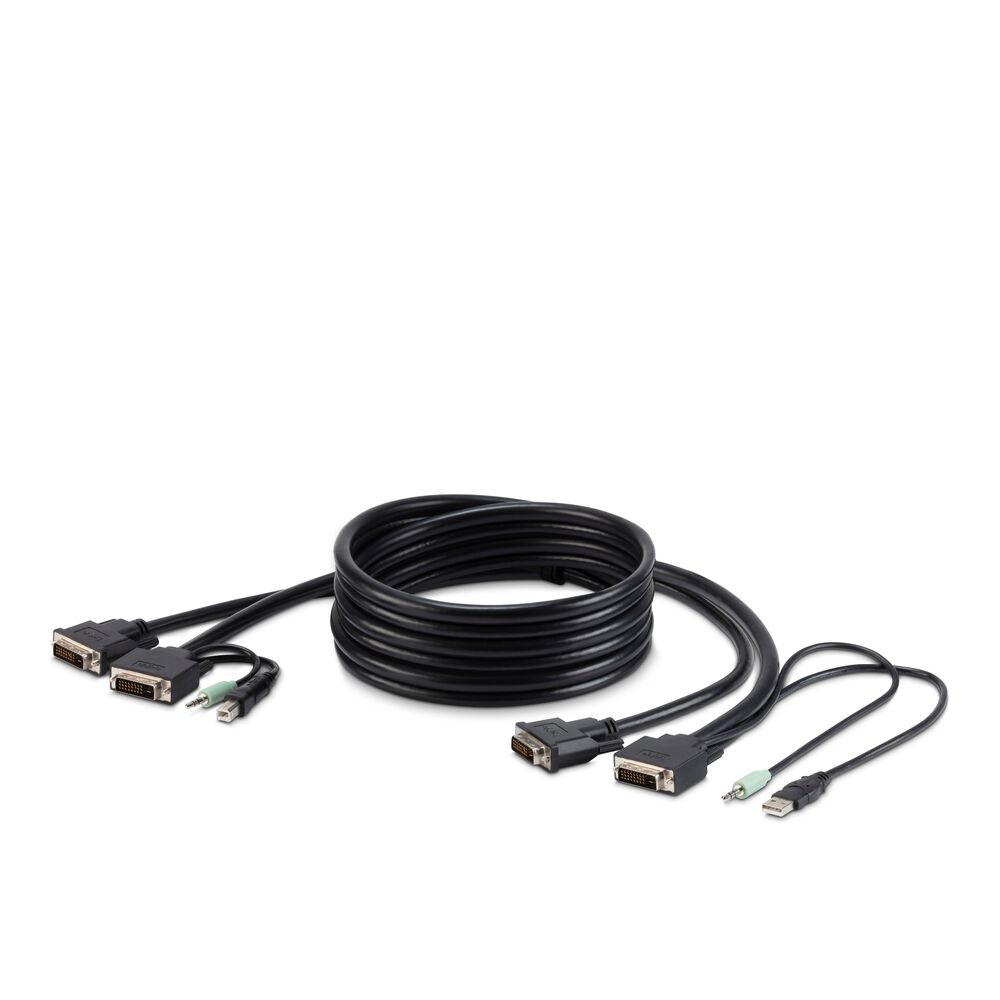 Belkin TAA 2 DVI/USB/AUD SKVM CBL, DVI-D M/M; USB A/B, 10' - Black, 10.0 feet - Image 2