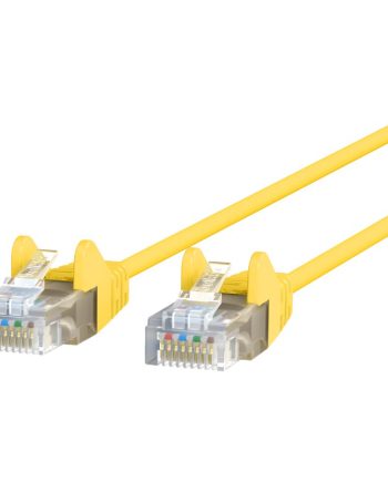 Belkin CAT6 Slim Gigabit Snagless UTP Ethernet Cable - Yellow, 1 ft