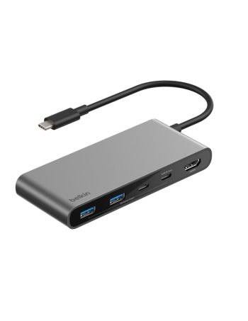 Belkin 7-Port USB-C Hub with Dual USB-C Ports - Space Gray