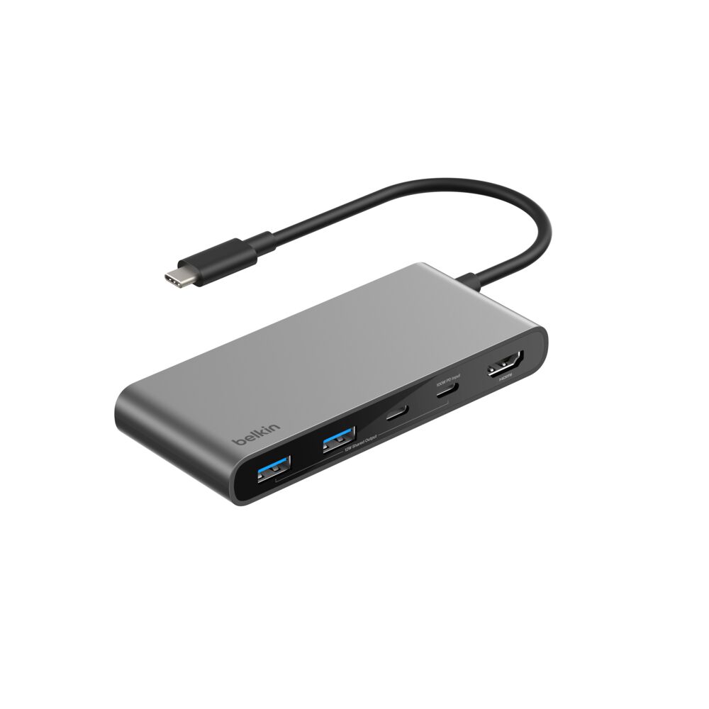 Belkin 7-Port USB-C Hub with Dual USB-C Ports - Space Gray