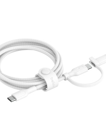 Belkin 2-in-1 Cable with USB-C and Lightning Connector - White