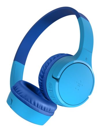Belkin Wireless On-Ear Headphones for Kids - Blue, USB-C Cable