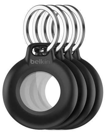 Belkin Waterproof Secure Holder with Key Ring for AirTag - 4 Pack, Black