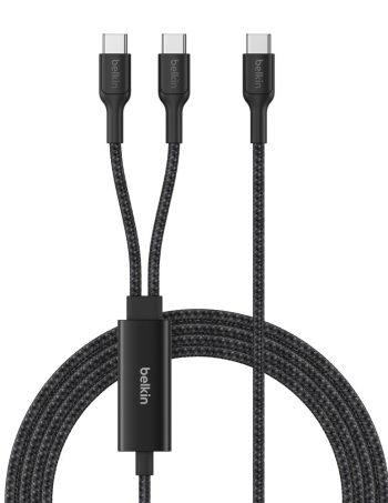 Belkin Braided USB-C to Dual USB-C Cable 140W - Black, 5 ft