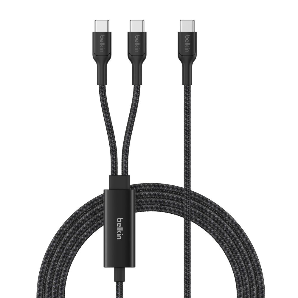 Belkin Braided USB-C to Dual USB-C Cable 140W - Black, 5 ft