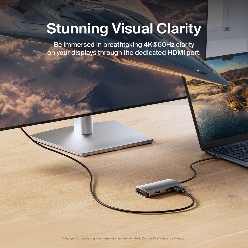 Belkin USB-C 5-in-1 Multiport Hub - 4K@60Hz, Space Gray - Image 5
