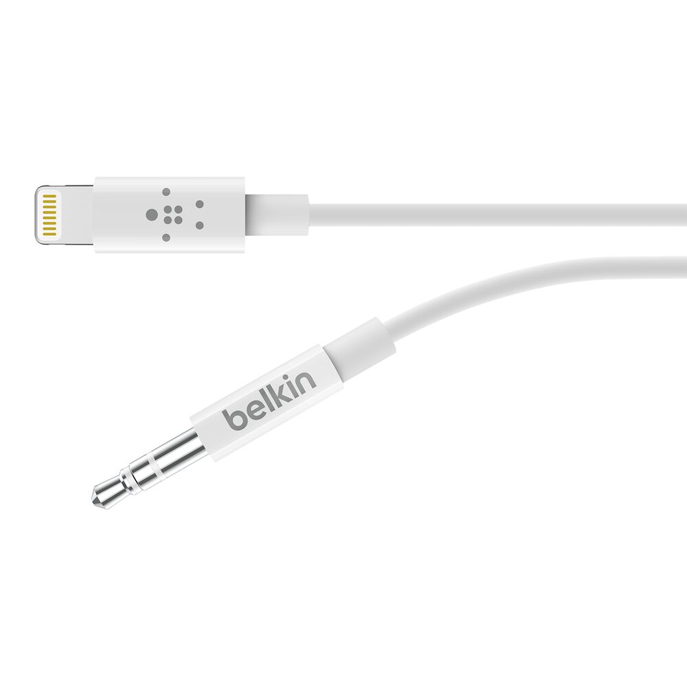 Belkin 3.5 mm Audio Cable With Lightning Connector - White, 3 ft - Image 2