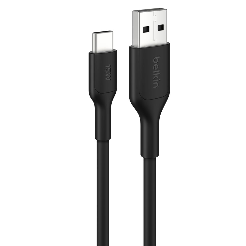 Belkin USB-A to USB-C Cable 15W, 9.8ft/3m, Black - 9.8 ft, 1 Pack