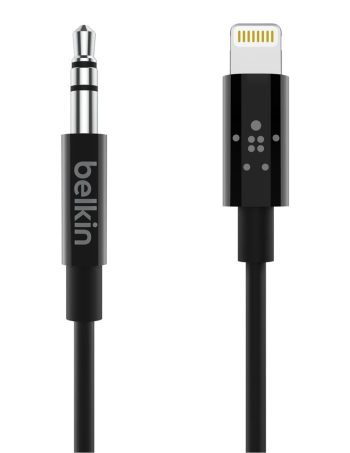 Belkin 3.5 mm Audio Cable With Lightning Connector - Black, 3 ft