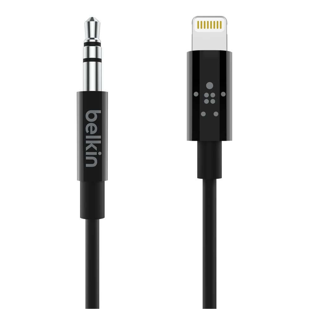 Belkin 3.5 mm Audio Cable With Lightning Connector - Black, 3 ft