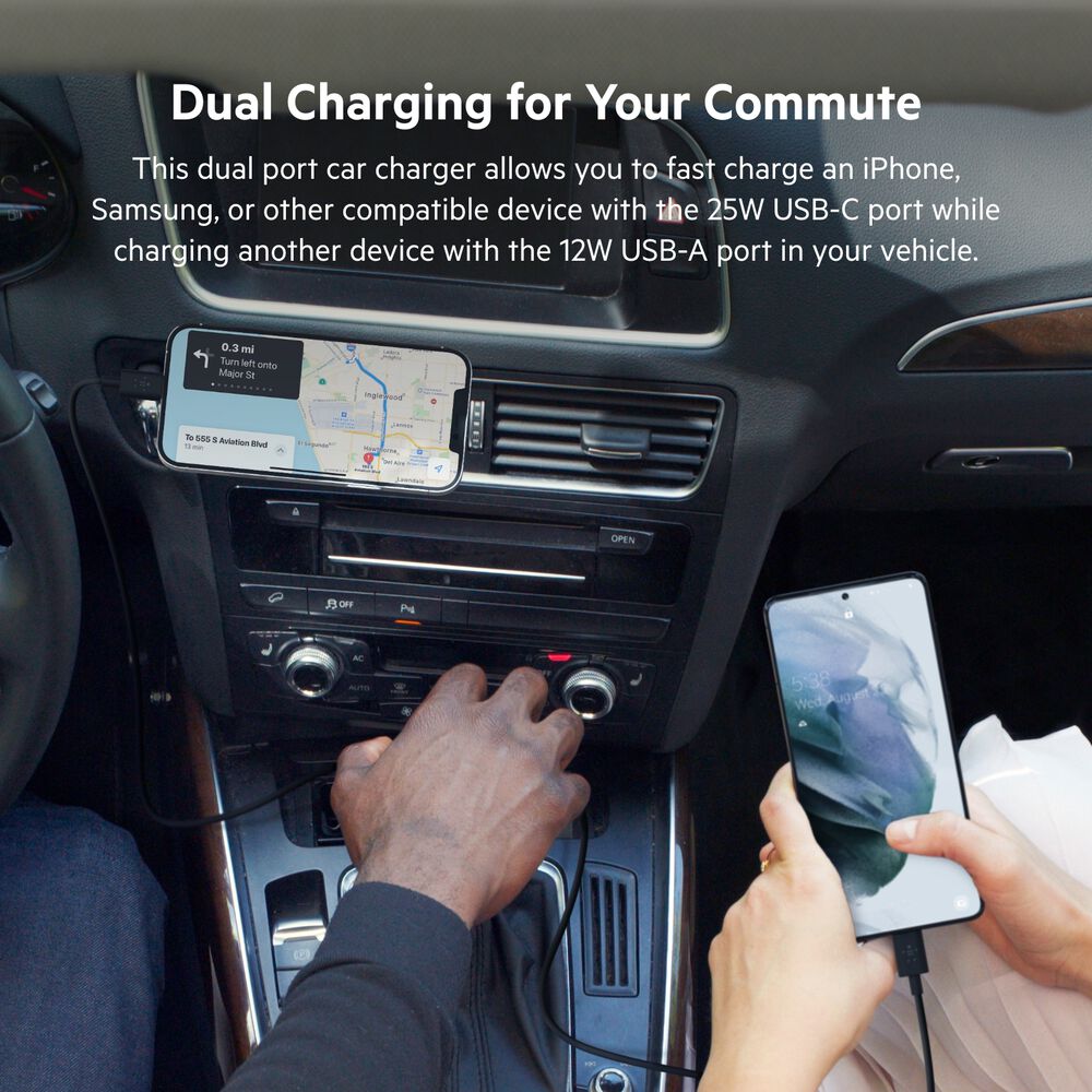Belkin Dual Car Charger with PPS 37W - Black - Image 2