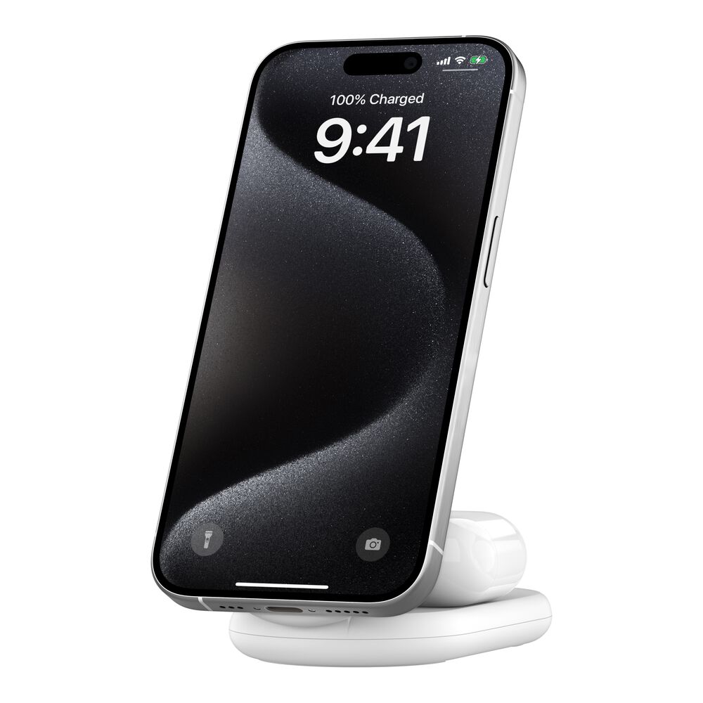 Belkin 2-in-1 Magnetic Foldable Wireless Charger with Qi2 15W - White, tt variant - Image 8
