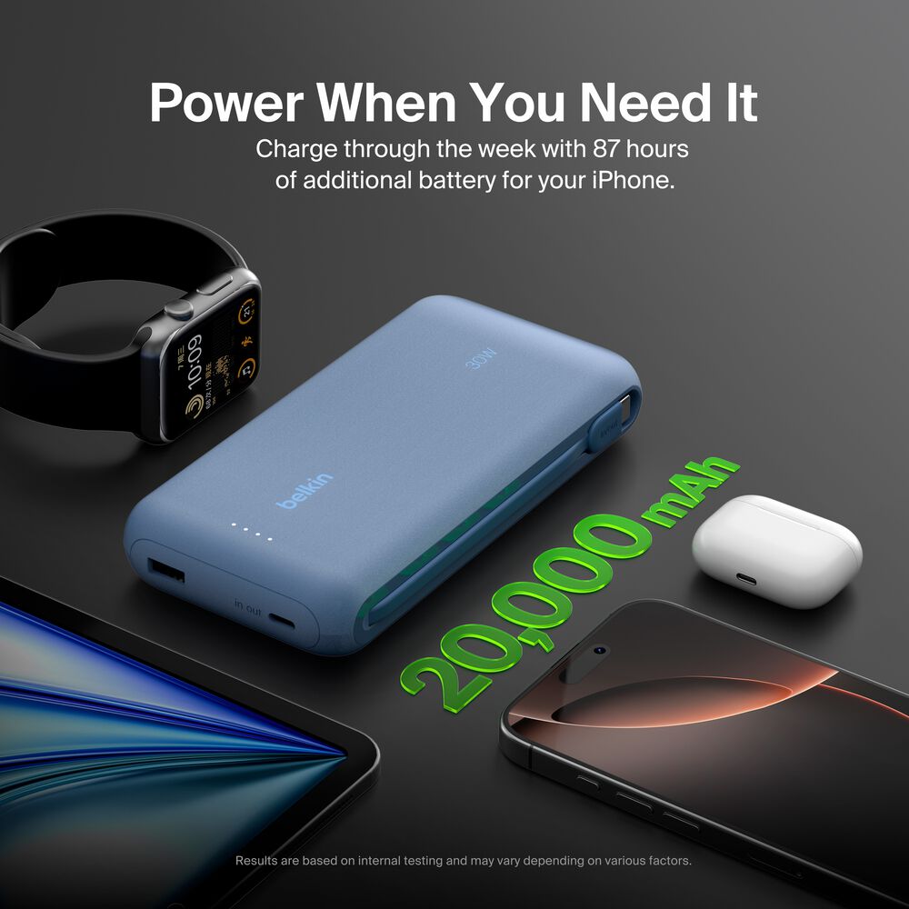 Belkin Power Bank 20K with Integrated Cable - Image 4