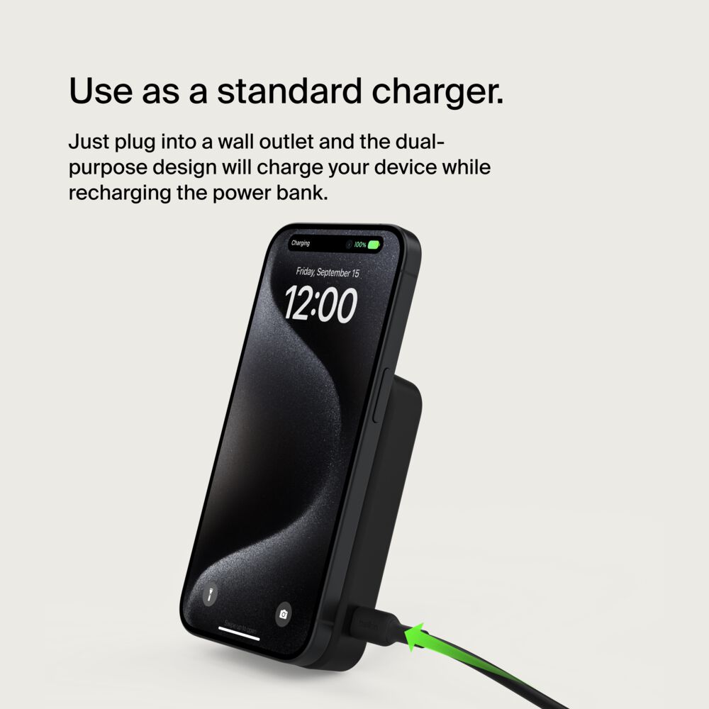 Belkin Magnetic Power Bank with Qi2 15W 10K - Black - Image 7