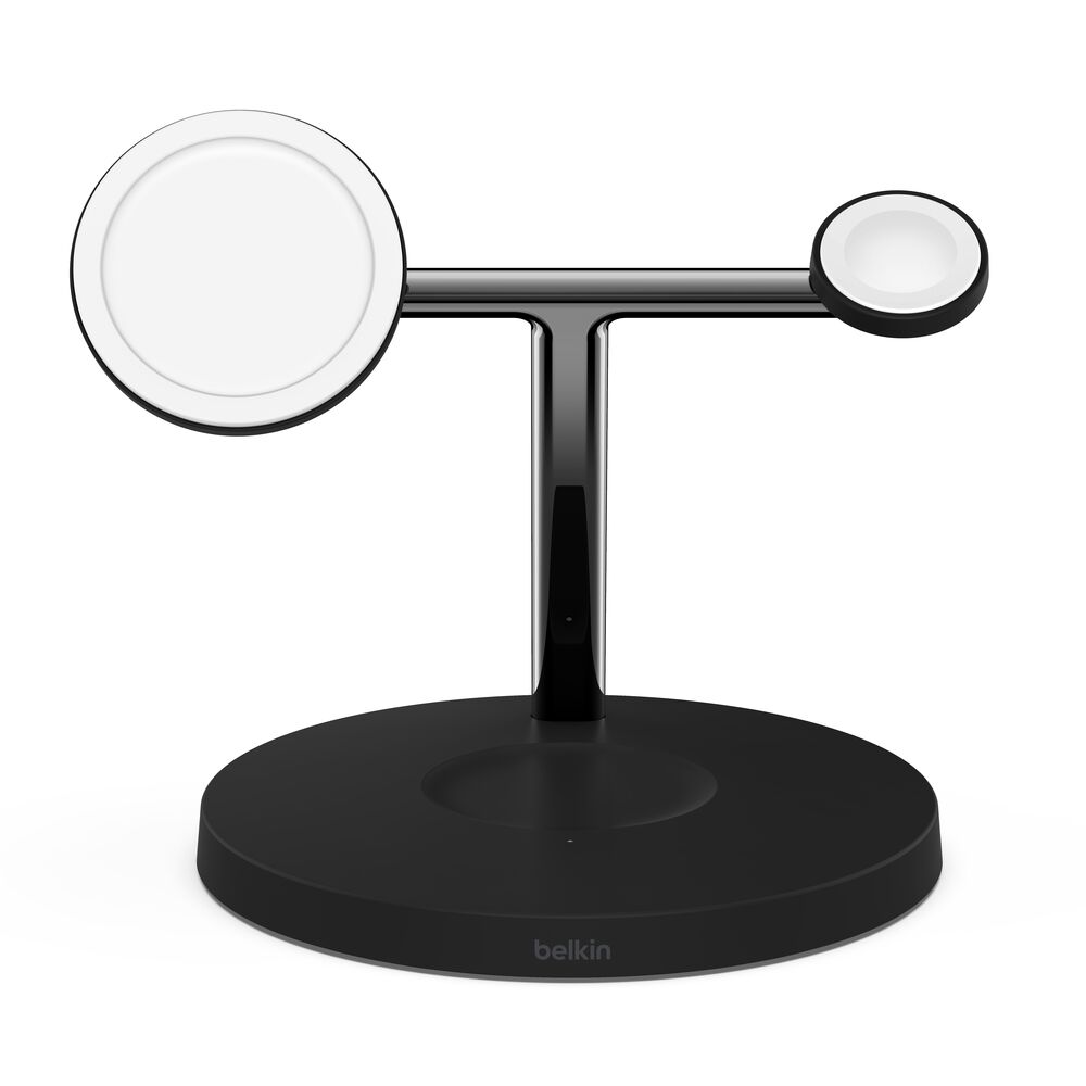 Belkin 3-in-1 Wireless Charger with Official MagSafe Charging 15W (Certified Refurbished) - Black - Image 6