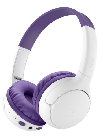 Belkin Wireless On-Ear Headphones for Kids - Purple, With Carrying Case