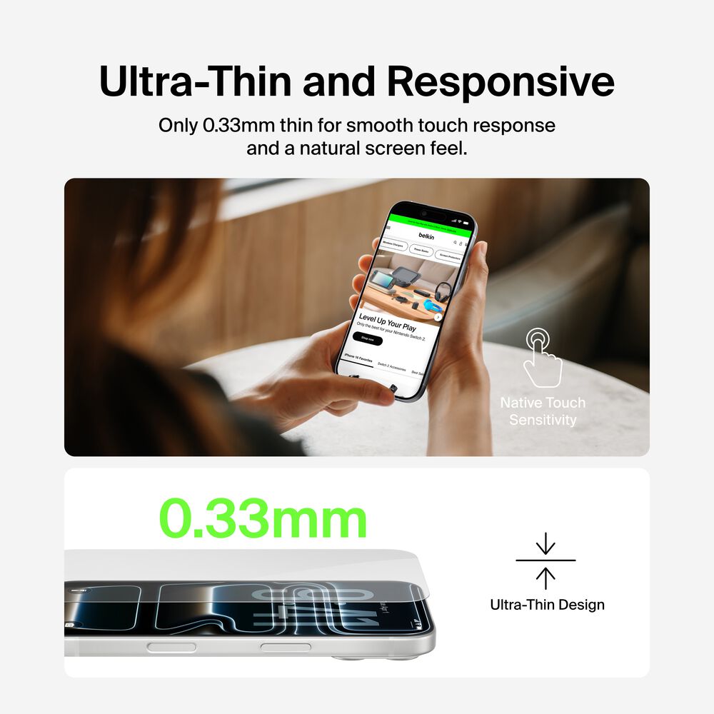 Belkin TemperedGlass Screen Protector for iPhone 17 Pro - Image 7