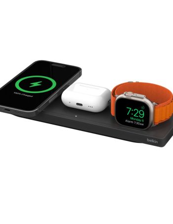 Belkin 3-in-1 Wireless Charging Pad with Official MagSafe Charging 15W (Certified Refurbished) - Black