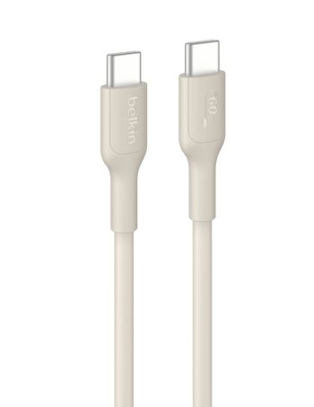 Belkin USB-C to USB-C Cable 60W, 6.6ft/2m, Sand - 6.6 ft, 1 Pack