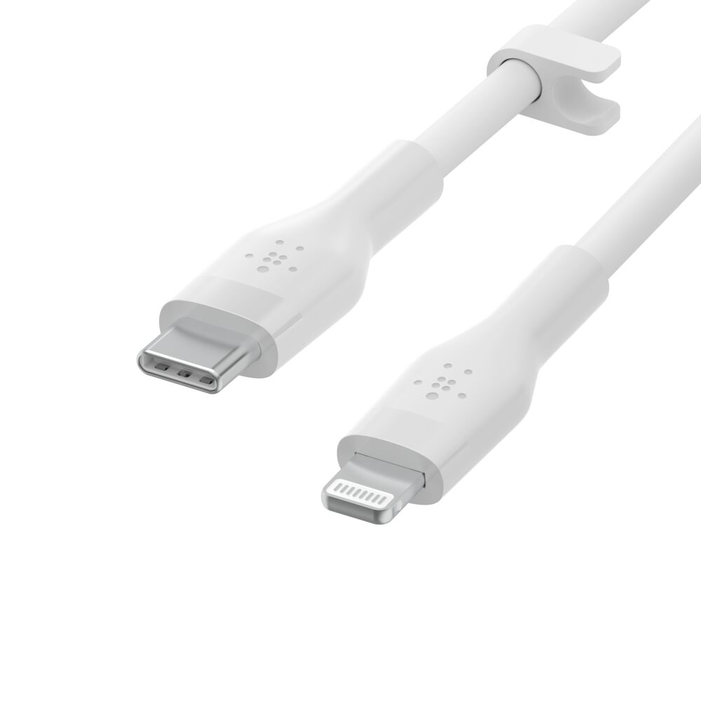 Belkin USB-C Cable with Lightning Connector - White, 6.6 ft - Image 4