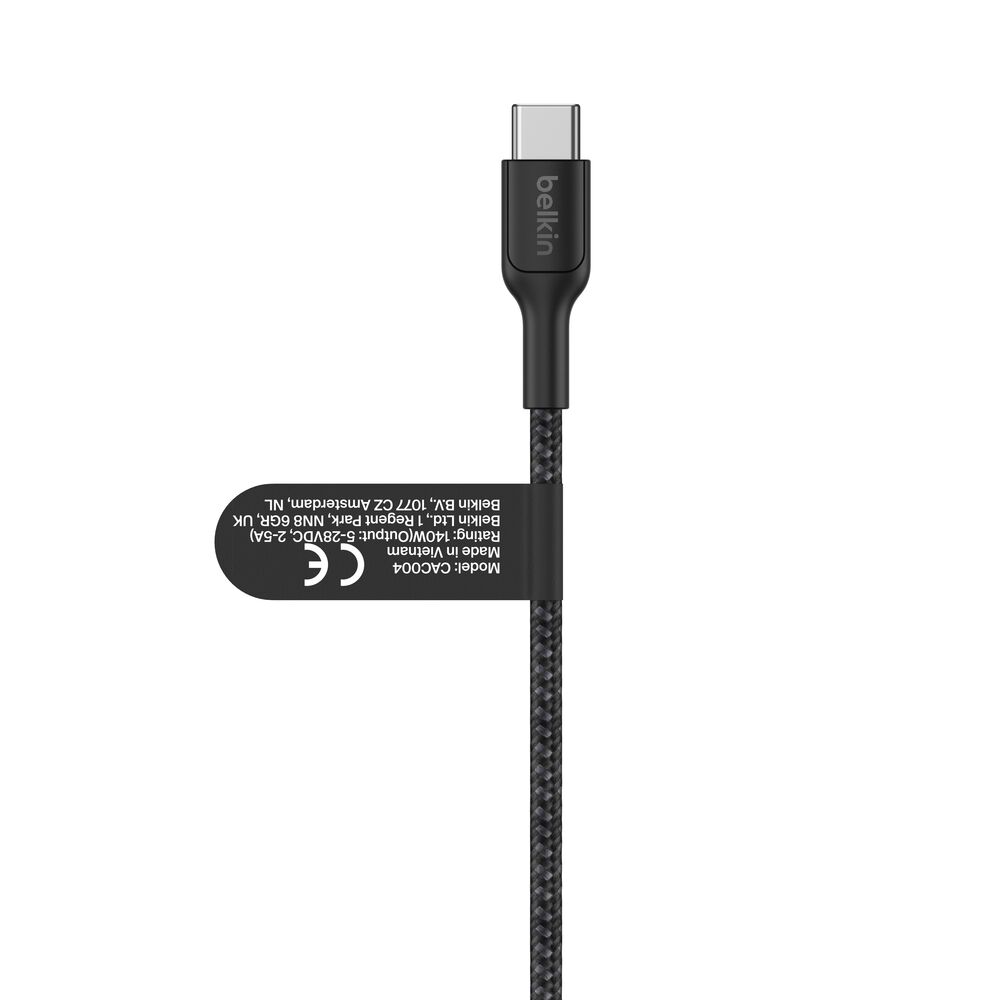Belkin Braided USB-C to Dual USB-C Cable 140W - Black, 5 ft - Image 3