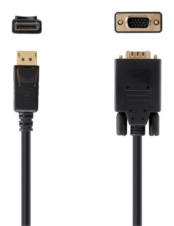 Belkin DisplayPort to VGA Cable, M/M, 1080P - Black, 6 ft