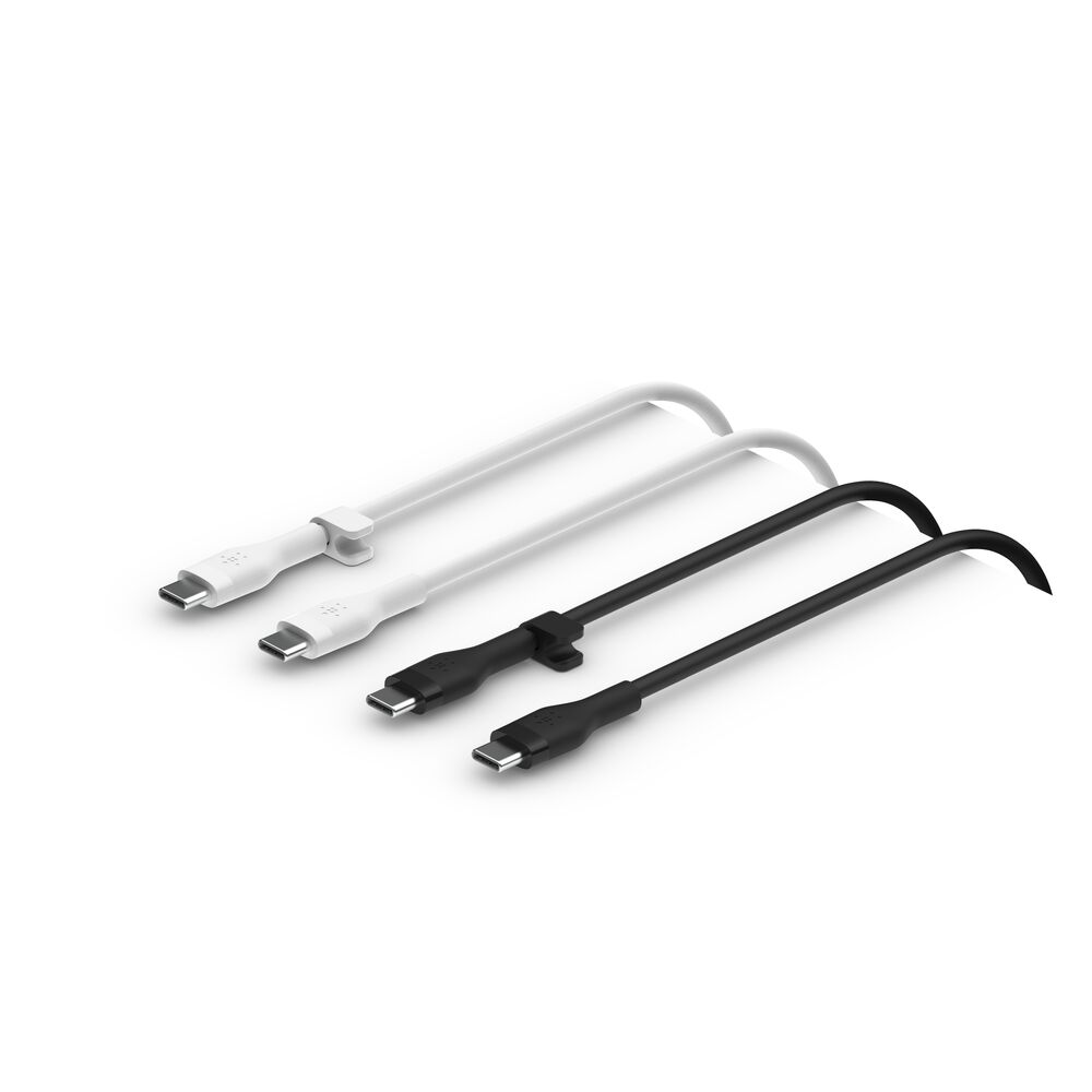 Belkin USB-C to USB-C Cable 60W - Black/White, 6.6 ft, 2 Pack
