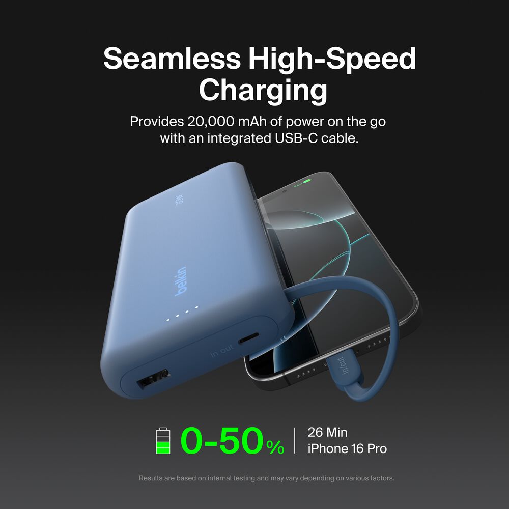 Belkin Power Bank 20K with Integrated Cable - Image 2