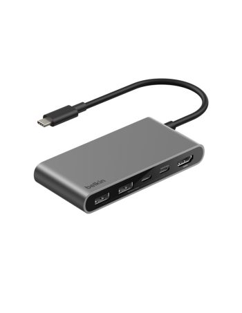 Belkin 5-Port USB-C Hub with Dual USB-C Ports - Space Gray