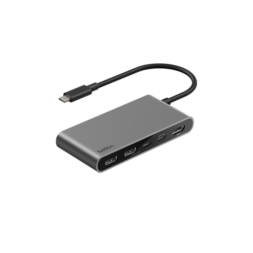 Belkin 5-Port USB-C Hub with Dual USB-C Ports - Space Gray