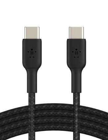 Belkin Braided USB-C to USB-C Cable - Black, 6.6 ft, 1 Pack