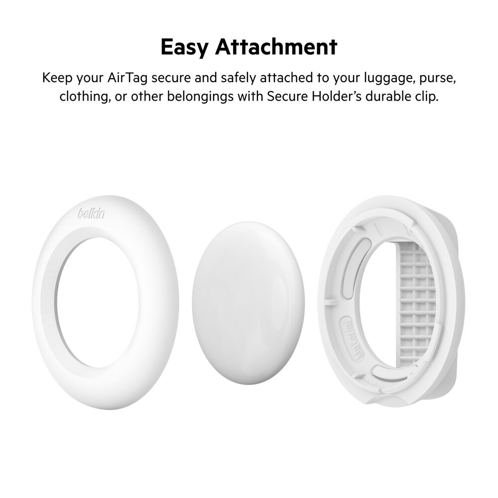 Belkin Secure Holder with Clip for AirTag - White - Image 2