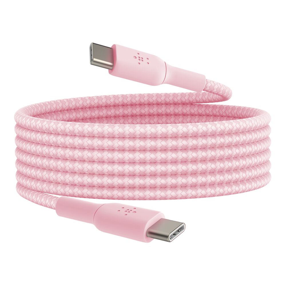 Belkin Braided USB-C to USB-C Cable - Pink, 6.6 ft, 1 Pack - Image 9
