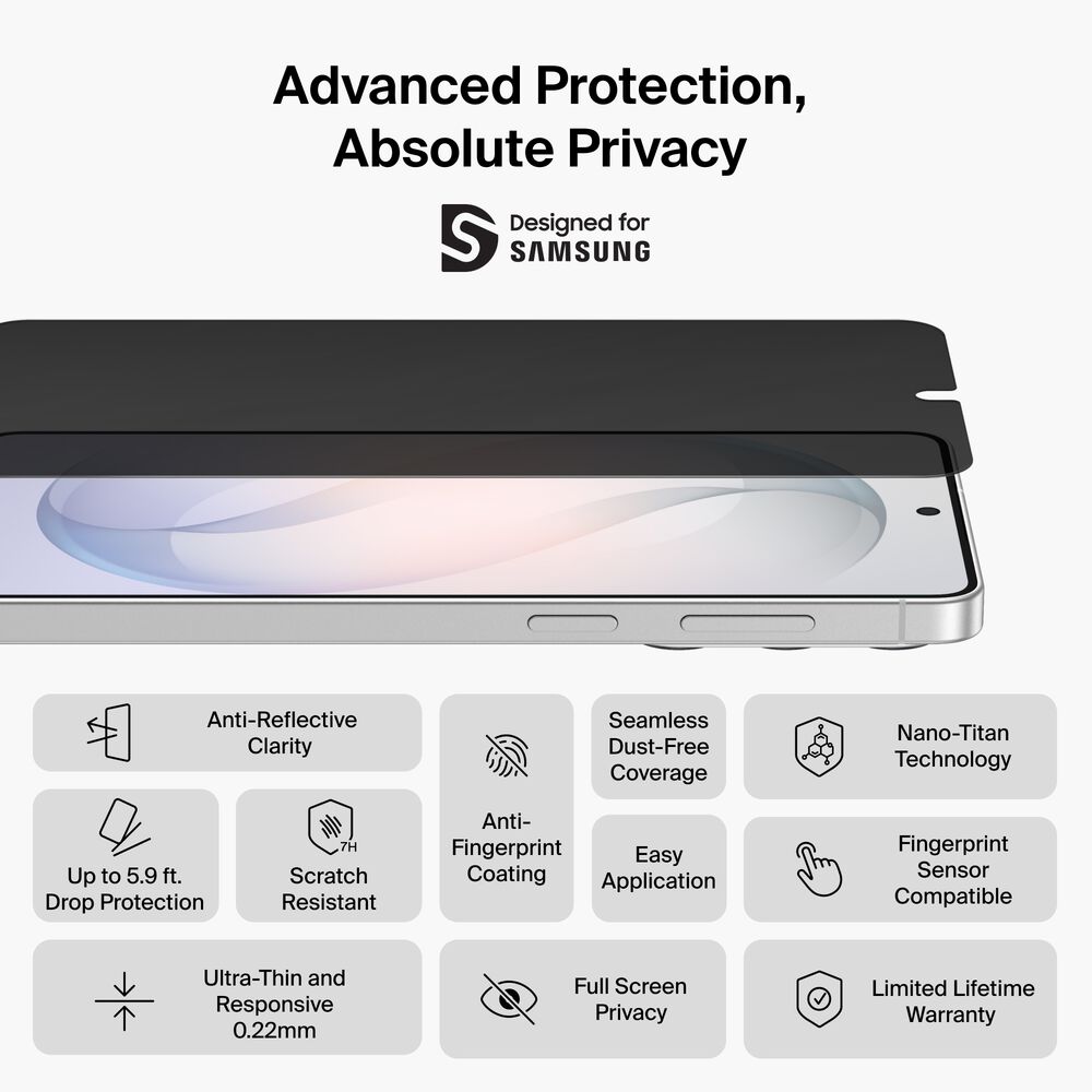 Belkin Titan EcoGuard Privacy Filter Screen Protector for Samsung Galaxy S26 - Image 3