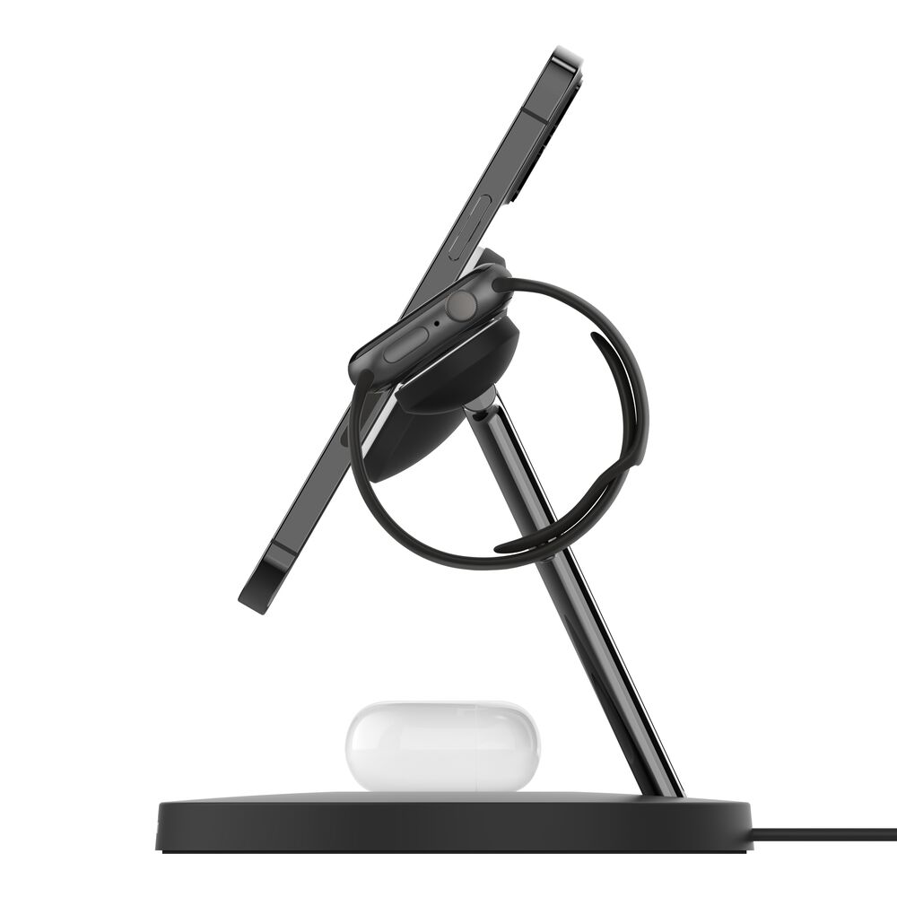 Belkin 3-in-1 Wireless Charger with Official MagSafe Charging 15W (Certified Refurbished) - Black - Image 5