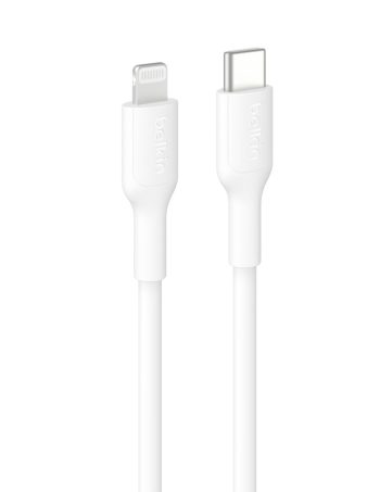 Belkin USB-C Cable with Lightning Connector, 3.3ft/1m, White - 3.3 ft