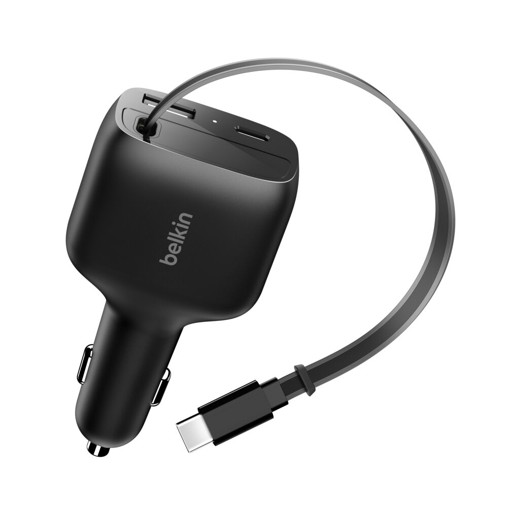 Belkin Retractable Car Charger 75W - Black - Image 10