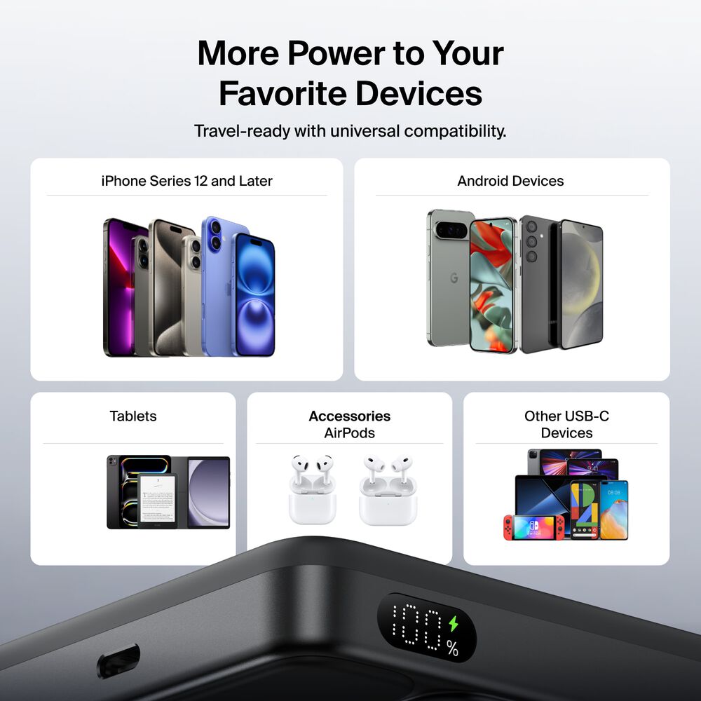 Belkin Slim Magnetic Power Bank 10K - Black - Image 8