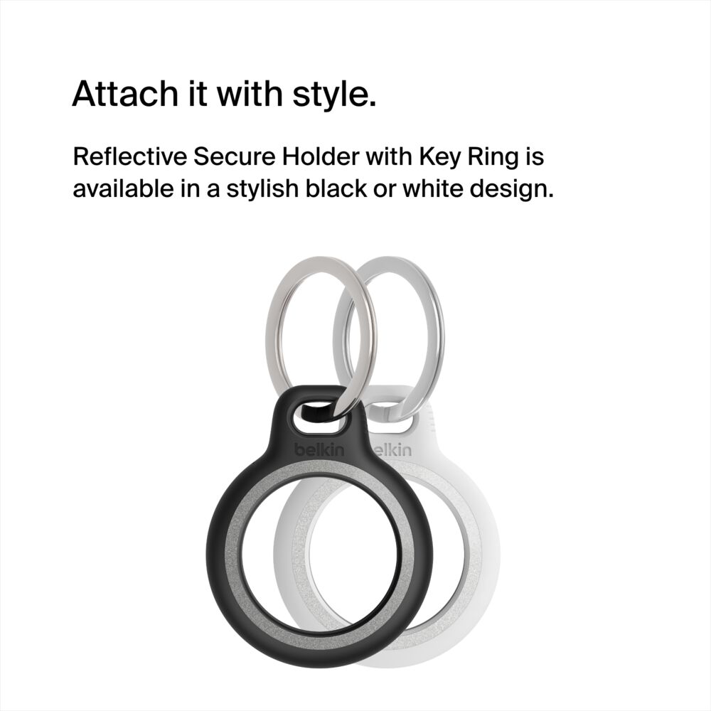 Belkin Reflective Secure Holder with Key Ring for Apple AirTag - Black - Image 9